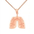 thumbnail image 1 of Rose Gold Human Lungs Anatomy Pendant Necklace :  10K  Pendant with 16" chain, 1 of 1
