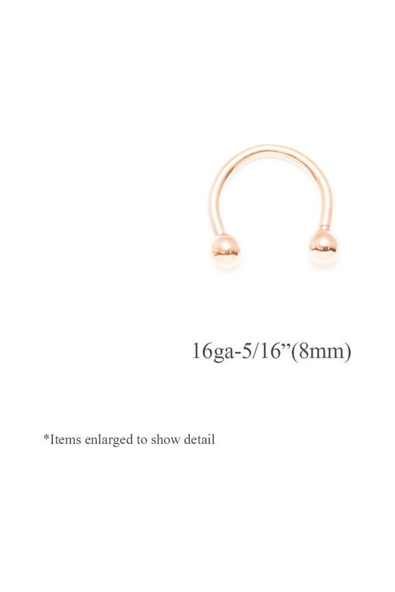 Rose Gold I.P. Coated 16G Body Piercing Jewelry - Lip, Eyebrow, Labret, Nipple