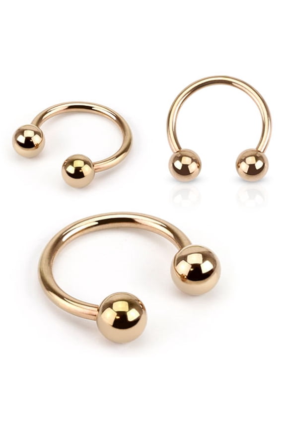 Rose Gold IP Over 316L Surgical Steel WildKlass Horseshoe Circular Barbell