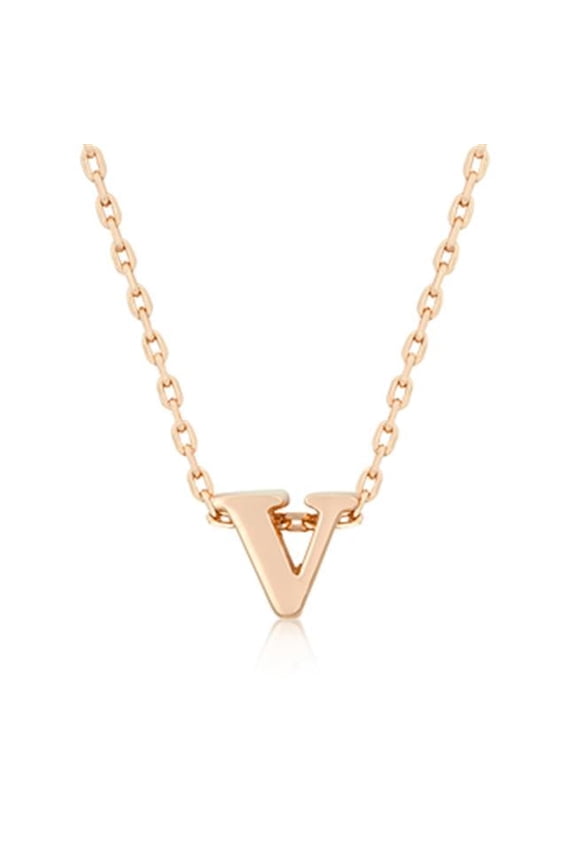 Rose Gold Initial V Pendant