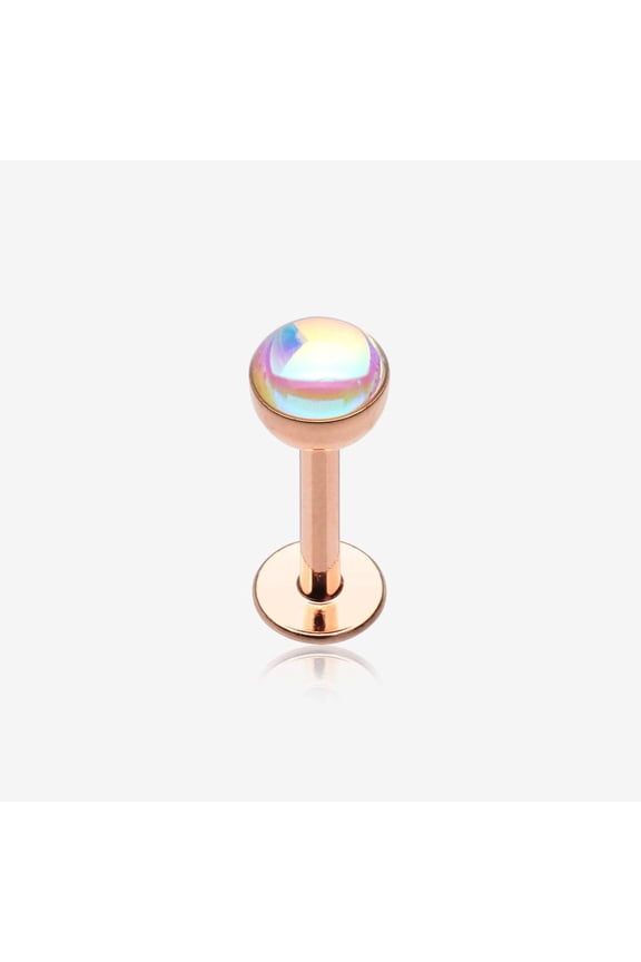Rose Gold Iridescent Revo Sparkle Steel Labret