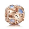 thumbnail image 1 of Erizteya Rose Gold Love All Around 925 Sterling Silver Heart Charm Bracelet, 1 of 4