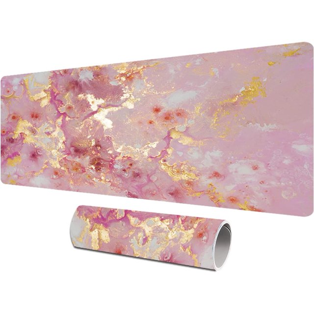 Rose Gold Large Desk Pad,Cute Extended Gaming Mouse Pad,Office Desk Mat