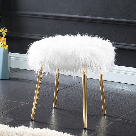 Rose Gold Legged Glamour Ottoman / Enhances Home Aesthetics