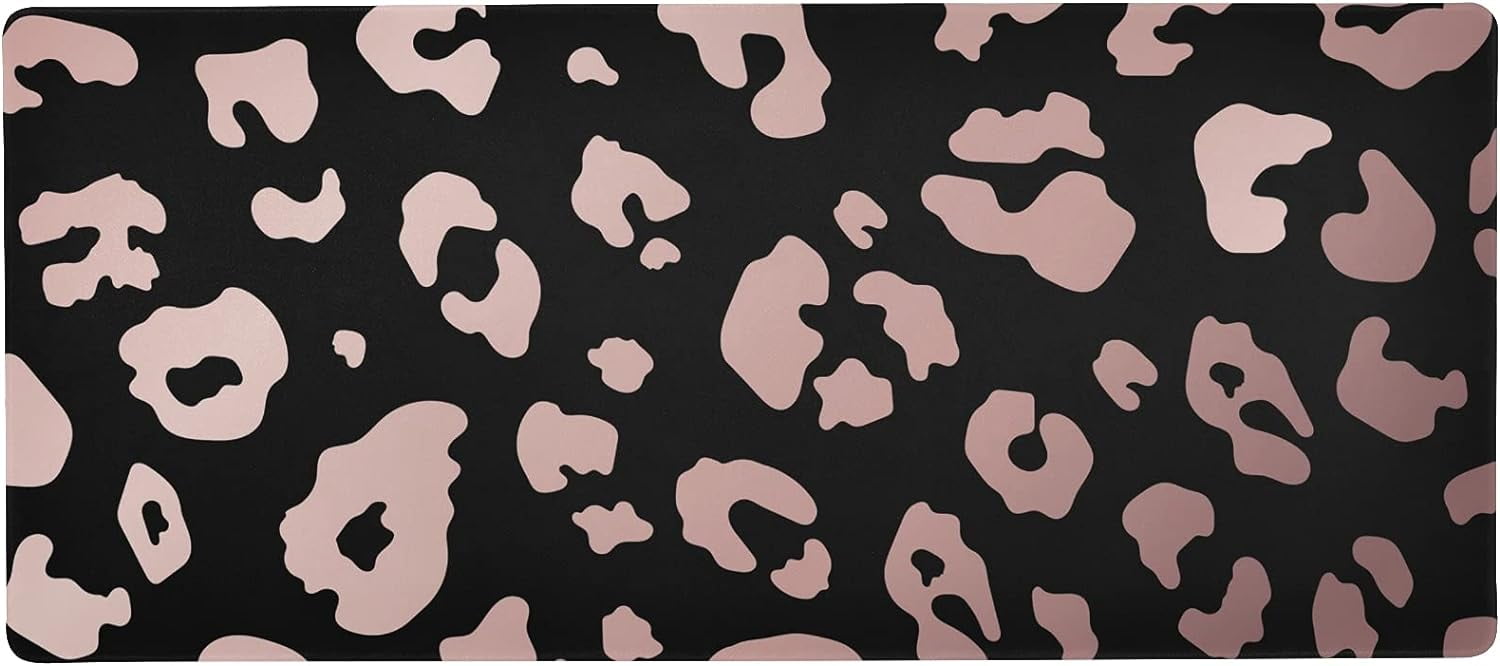 Rose Gold Leopard Print Animal Cheetah Large Gaming Mouse Pad Big Mousepad Mice Keyboard Mat with Non-Slip Rubber Base for Computer Laptop Home & Office, 31.5 X 15.7 inch