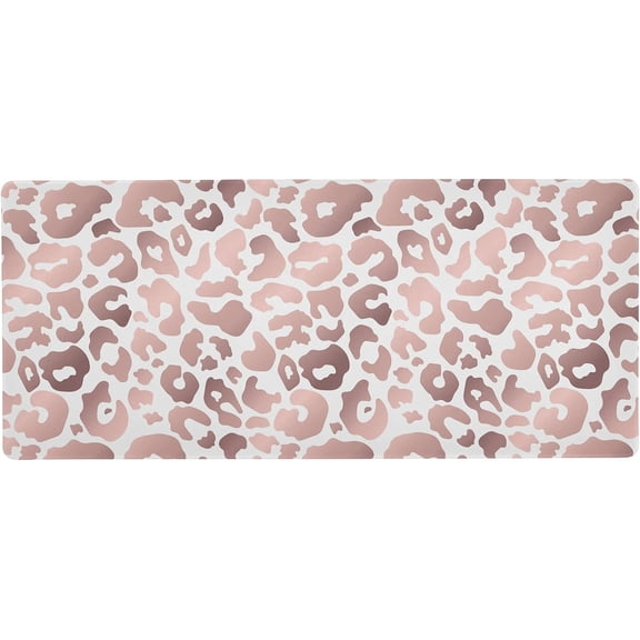 Rose Gold Leopard Print Pink Cheetah Large Gaming Mouse Pad Big Mousepad Mice Keyboard Mat with Non-Slip Rubber Base for Computer Laptop Home & Office, 35.4 X 15.7 inch