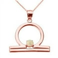 thumbnail image 1 of Rose Gold Libra Zodiac Sign October Birthstone Pendant Necklace :  10K  Pendant with 20" chain, 1 of 1
