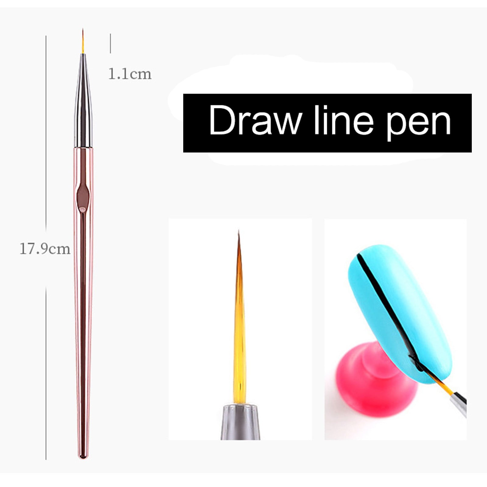 Rose Gold Line Painting Brushes Metal Handle Thin Liner Drawing Pen