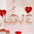 thumbnail image 1 of Rose Gold Love Letter Balloons | Foil Number Decorations for Weddings & Anniversaries | Includes 4 Inflatable Balloons with Straw, 1 of 2