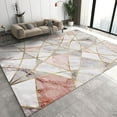 thumbnail image 1 of Rose Gold Marble Area Rug Nordic Minimalist Geometry Outdoor Indoor Washable Rug For Floor Mat Indoor Throw Rugs Soft Mats For Bedroom Living Room Kids Room, 1 of 7