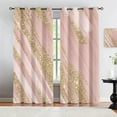 thumbnail image 1 of Rose Gold Marble Curtains For Bedroom, Luxurious Gold Foil Geometric Texture Thermal Insulated Window Drapes, Blackout Curtains For Living Room Office Kitchen Home Decor 52"W x 96"L (Pack of 2), 1 of 6