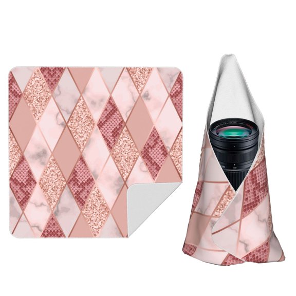 Rose Gold Marble Snakeskin Geometric Magic Self-Adhesive Camera Wrap, Anti-Scratch & Dust-Proof Protective Equipment Cloth 10x10