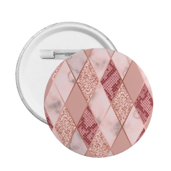 Rose Gold Marble Snakeskin Geometric Round Button Pin Badge 5PCS Pinback Buttons Lapel Pin for Jacket, Backpack, Hat, Party Favor, Gift