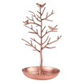 thumbnail image 1 of Rose Gold Metal Bird Tree Jewelry Display Stand - Nostalgic Candy Tree Shaped Earring Holder for Desktop Decoration, 12X6In, 1Pcs, 1 of 9