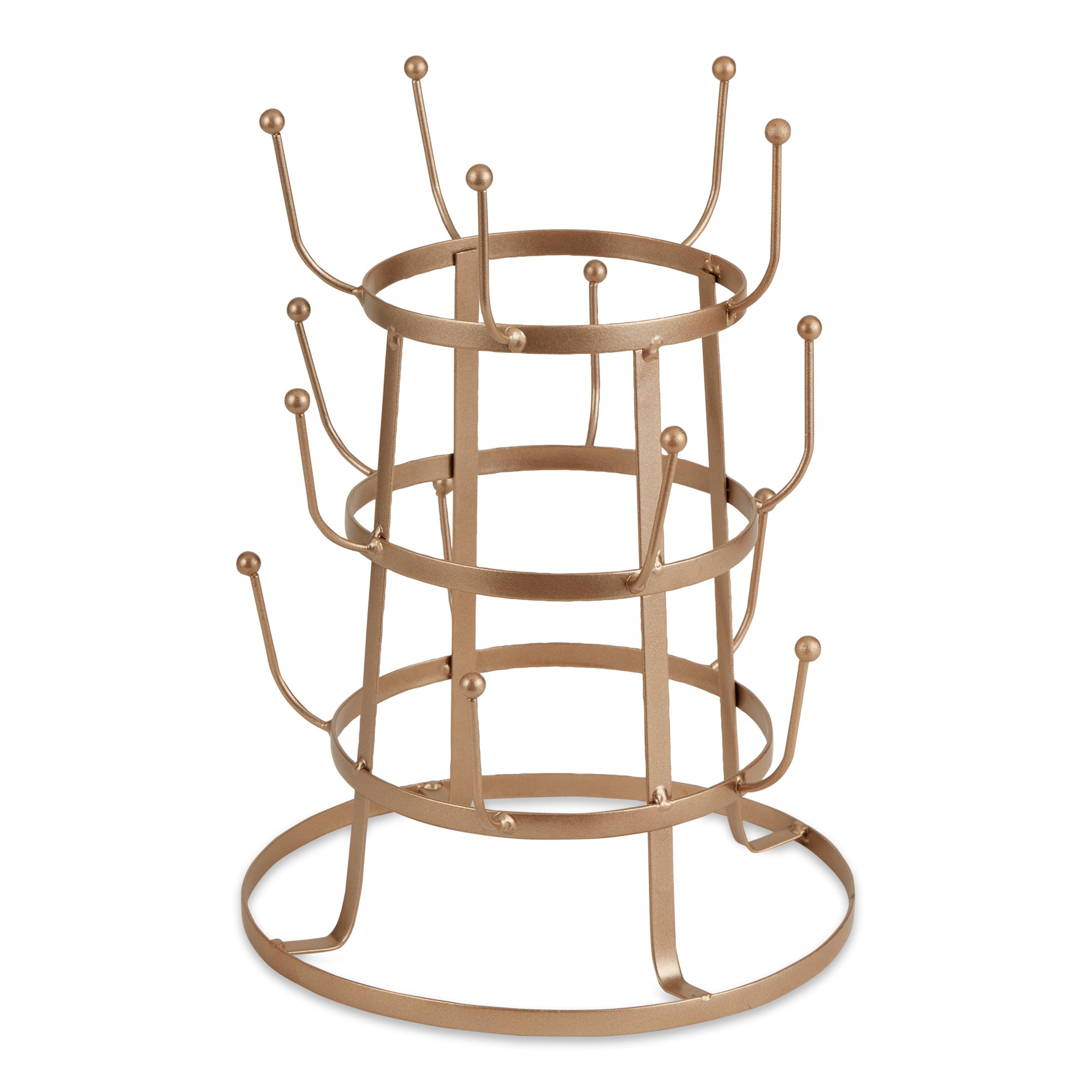 Matte Rose Gold 3-Tier Metal Vintage Mug Stand