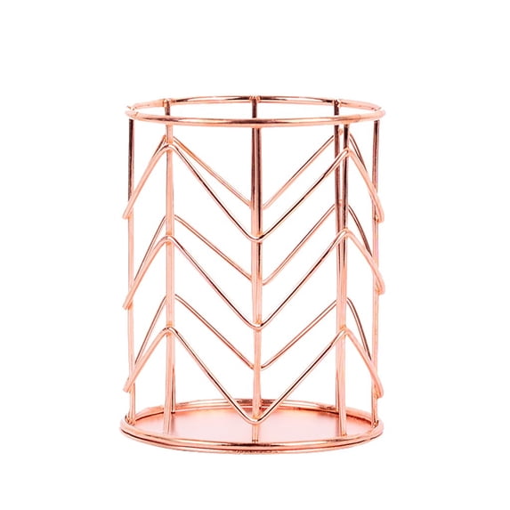 Rose Gold Metal Pen Holder for Desk, Makeup Brushes Cup, Pencil Holders, Office&Home Organizer