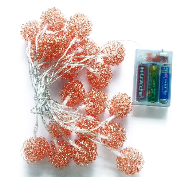 Rose Gold Metal Pineapple Lantern String Lights 10Ft 20 LED LED Fairy String Lights Battery Operated,Novelty Fairy Lights for Bedroom Wedding Birthday Party Decorations