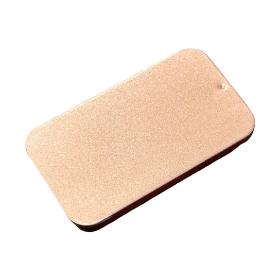 Rose Gold Metal Rectangular Empty Mini Tin Box,Mini Iron Box Tinplate Push Candy Pill Cases Bins Jar Food Containers for Home Organizer, Decorative Accessories (2.63x1.34x0.43 In)