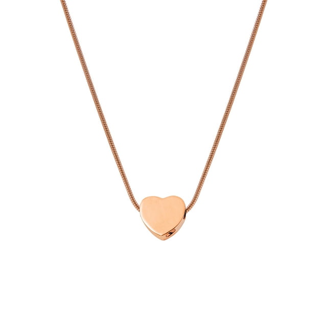 Rose Gold Mini Heart Mini Ashes Holder Cremation Jewelry Memorial Necklace Urn Necklace Ashes Keepsake Memorial Jewelry with FREE Funnel Kit and Velvet Jewelry Box