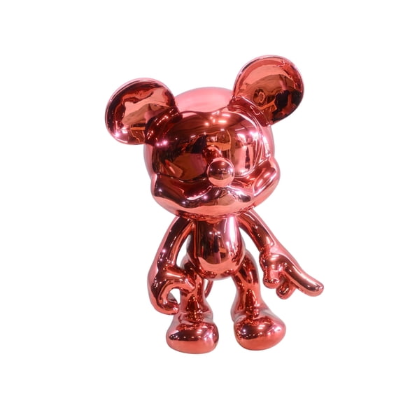 Rose Gold Mouse Cartoon Character Resin Sculpture Figurine 12"x9"x16"H