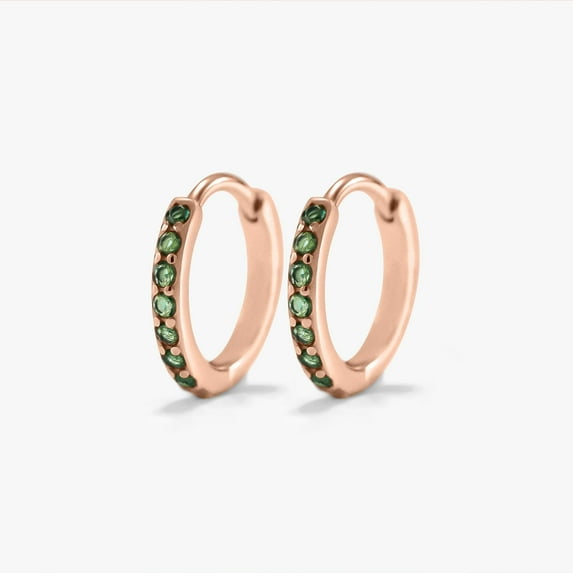 Rose Gold Multi-Color Hoop Earrings With Sizes