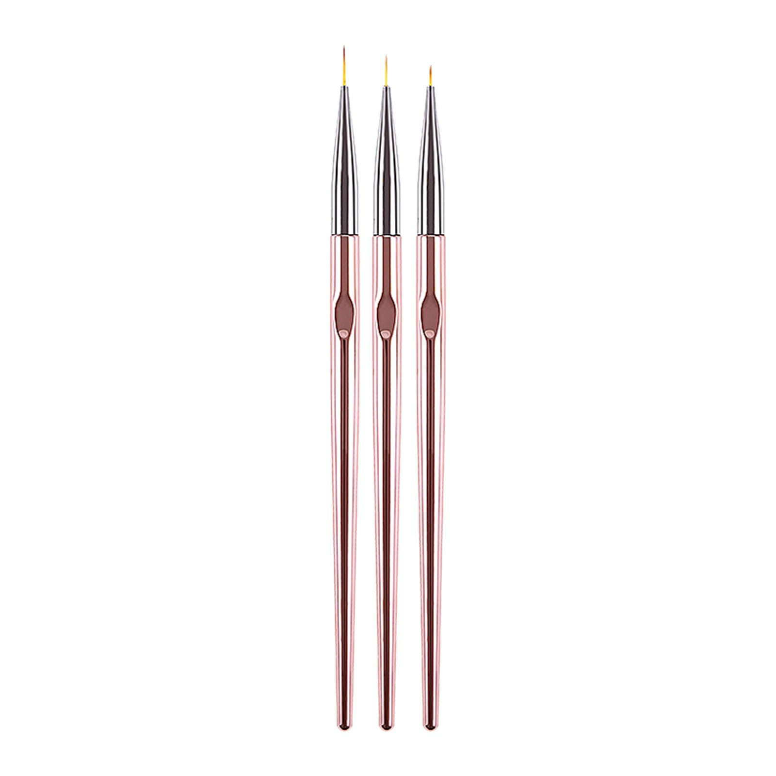 Rose Gold Nail Art Line Painting Brushes Metal Handle Thin Liner