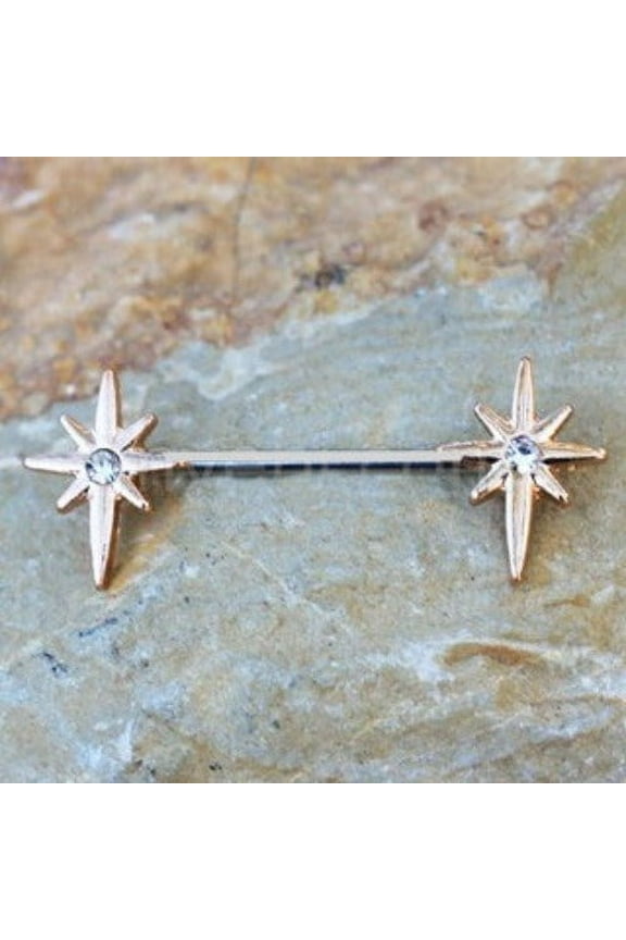 Rose Gold Northern Star Nipple Bar