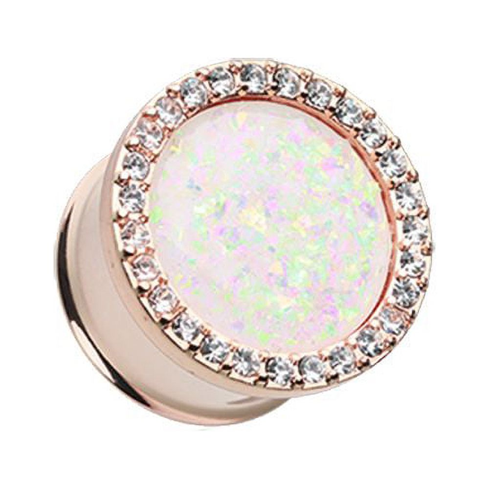 Rose Gold Opal Elegance Multi-Gem Ear Gauge Plug Earrings - image 1 of 1