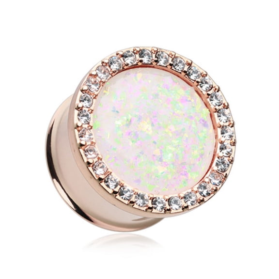 Rose Gold Opal Multi-Gem Ear WildKlass Gauge Plug