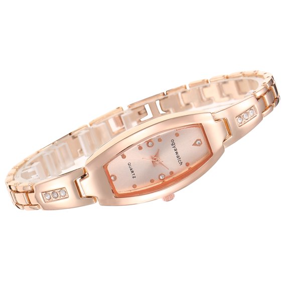 Rose Gold Oval Watch Slender Band & Delicate Dial for Feminine Charm