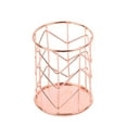 thumbnail image 1 of Rose Gold Pencil Cup, Wire Metal Mesh Pen Holder, Make Up Brush Holder, Heavy Duty Pen Cup, Pen Organizer Accessories for Desk Office Home, 1 Pcs, 3.15x3.15x3.94", 1 of 6