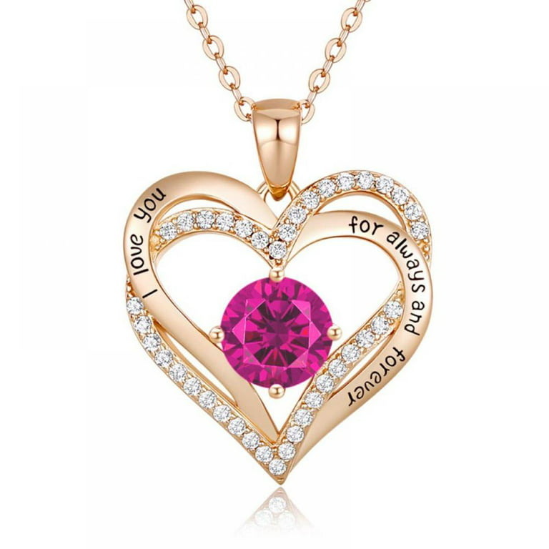Party Wear Alloy Premium Quality Rose Gold Plated Ad Necklace Set (Pink),  Box