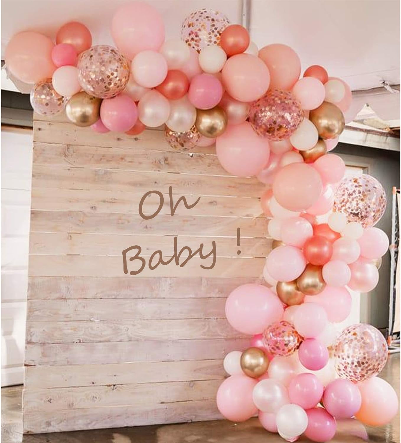 EBD Products Hot Pink Balloons Assorted Black Gold Pink Party Decorations for Bachelorette Bridal Baby Shower Wom SEA8189756