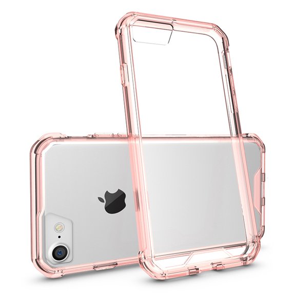 Rose Gold Pink/Clear Anti-Shock TPU Case Hard Cover for iPhone SE 2022/2020, 8/7