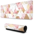thumbnail image 1 of Rose Gold Pink Geometric Gaming Mouse Pad Large XL Long Extended Pads Big Mousepad Keyboard Mouse Mat Desk Pad Home Office Decor Accessories for Computer Pc Laptop, 1 of 6