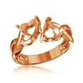 thumbnail image 1 of Rose Gold Plated 925 Sterling Silver Double Heart Mounting Ring Band Jewelry Female Male Size 6, 1 of 4