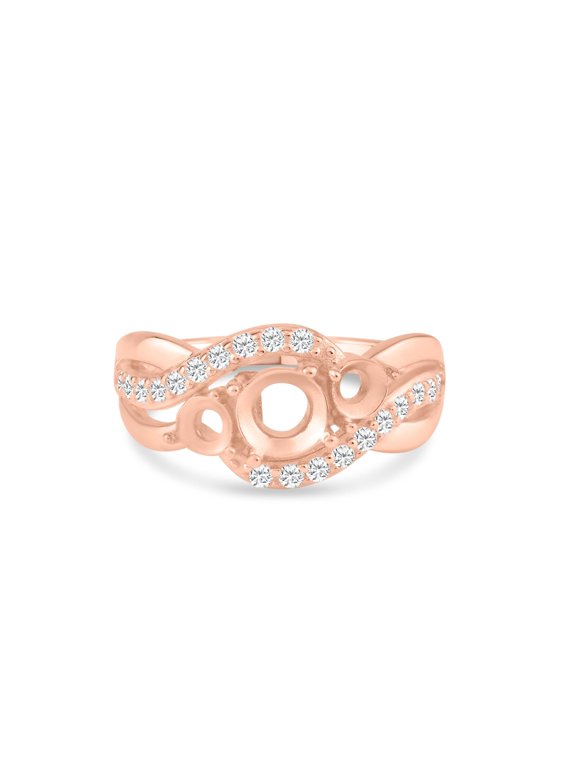 Rose Gold Plated 925 Sterling Silver Mounting Taper Shank Ring Band Jewelry Female Male Size 5