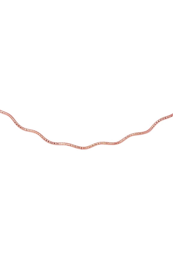 Rose Gold Plated 925 Sterling Silver Wave Omega Chain 1.3mm Made in Italy 18" Jewelry Female Unisex