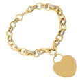 thumbnail image 1 of Rose Gold-Plated Diamond Accent Heart Charm Bracelet, 1 of 3