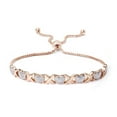 thumbnail image 1 of Rose Gold Plated Diamond Accent "X" & Heart Adjustable Bracelet, 1 of 3