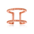 thumbnail image 1 of ELYA Jewelry Women's Polished Studded Edges Rose Gold Open Cuff Ring, 1 of 4