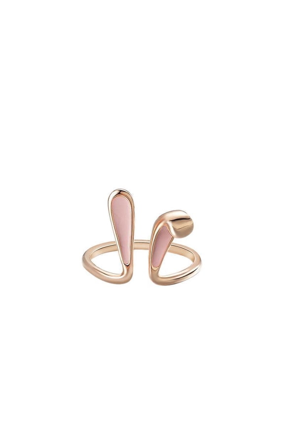 Rose Gold Plated Rabbit Ring Adjustable 925 Silver Jewelry