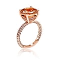 thumbnail image 1 of Rose Gold Plated Round Orange Yellow CZ Crystal Halo Rings Anniversary for Women (Size 8) RA0415, 1 of 7