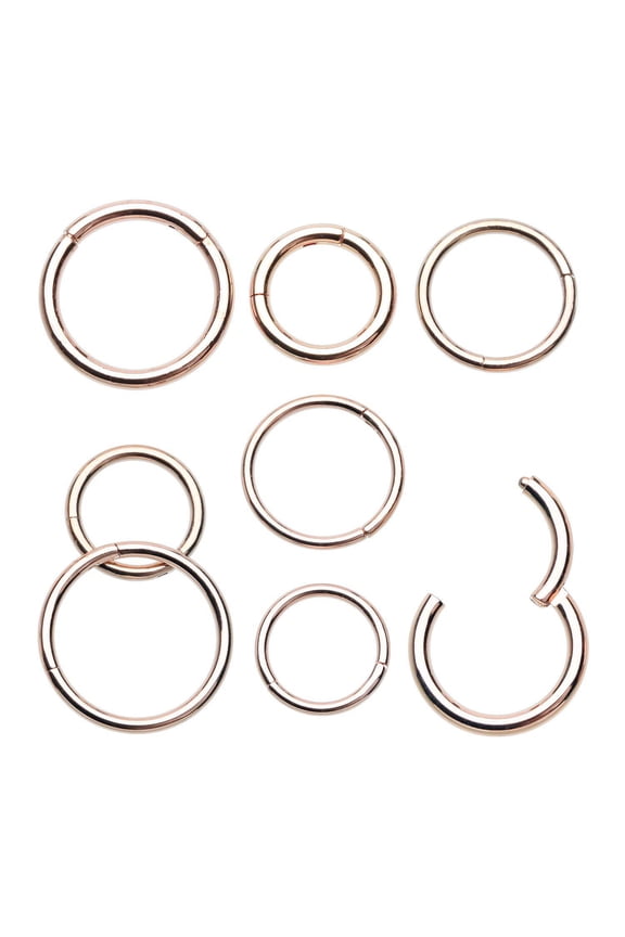 Rose Gold Plated Seamless Hinged Clicker Hoop Ring