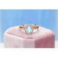 thumbnail image 1 of Rose Gold Plated Silver Dainty Natural Moonstone Ring Set, 2Ct Oval Cut Moonstone Vintage Ring Set, Rose Gold Ring Unique Curved Ring, Size 7, 1 of 4