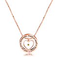 thumbnail image 1 of Rose Gold Plated Stainless Circle Ring Lettering Necklace Faith as Small as Mustard Seed Can Move Mountains with Pink CZ (Rose Gold, Heart Seed), 1 of 7