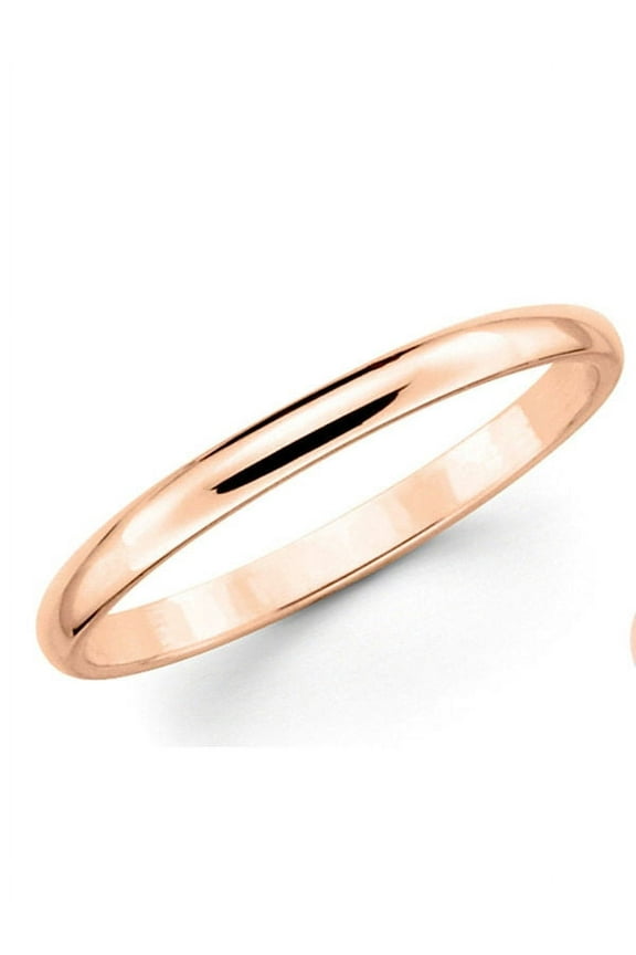 Rose Gold Plated Stainless Steel 2mm Wedding Band Ring