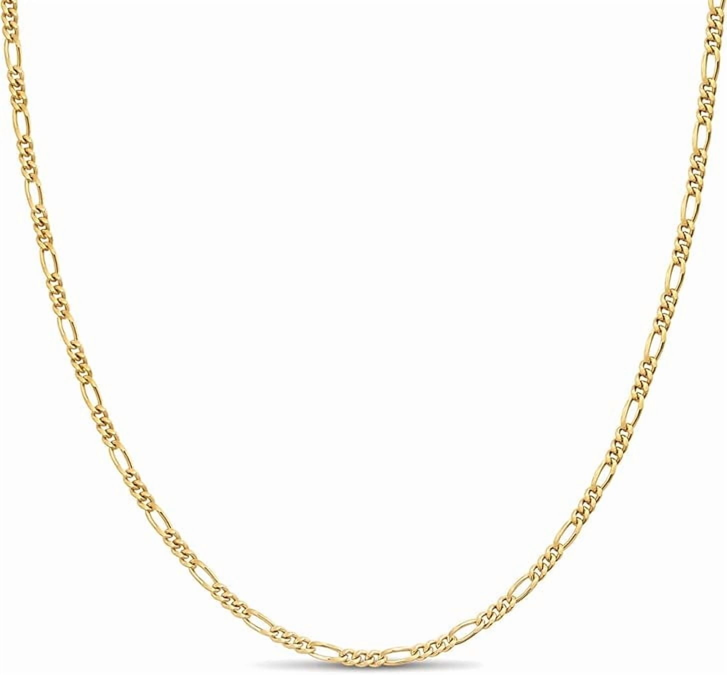 Rose Gold Plated Sterling Silver 2mm 050 gauge Italian Figaro Chain 22'' inch Necklace