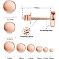 thumbnail image 1 of Rose Gold Plated Sterling Silver Dot Stud Earrings 3Mm-10Mm Options, Flat R Nd Disc Studs Hypoallergenic Jewelry[Z3977], 1 of 2