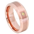 thumbnail image 1 of Rose Gold Plated Tungsten Ring - 0.07ct Solitaire Citrine Ring - Personalized Tungsten Wedding Ring - Custom Made November Birthstone Ring TN732BS, 1 of 1